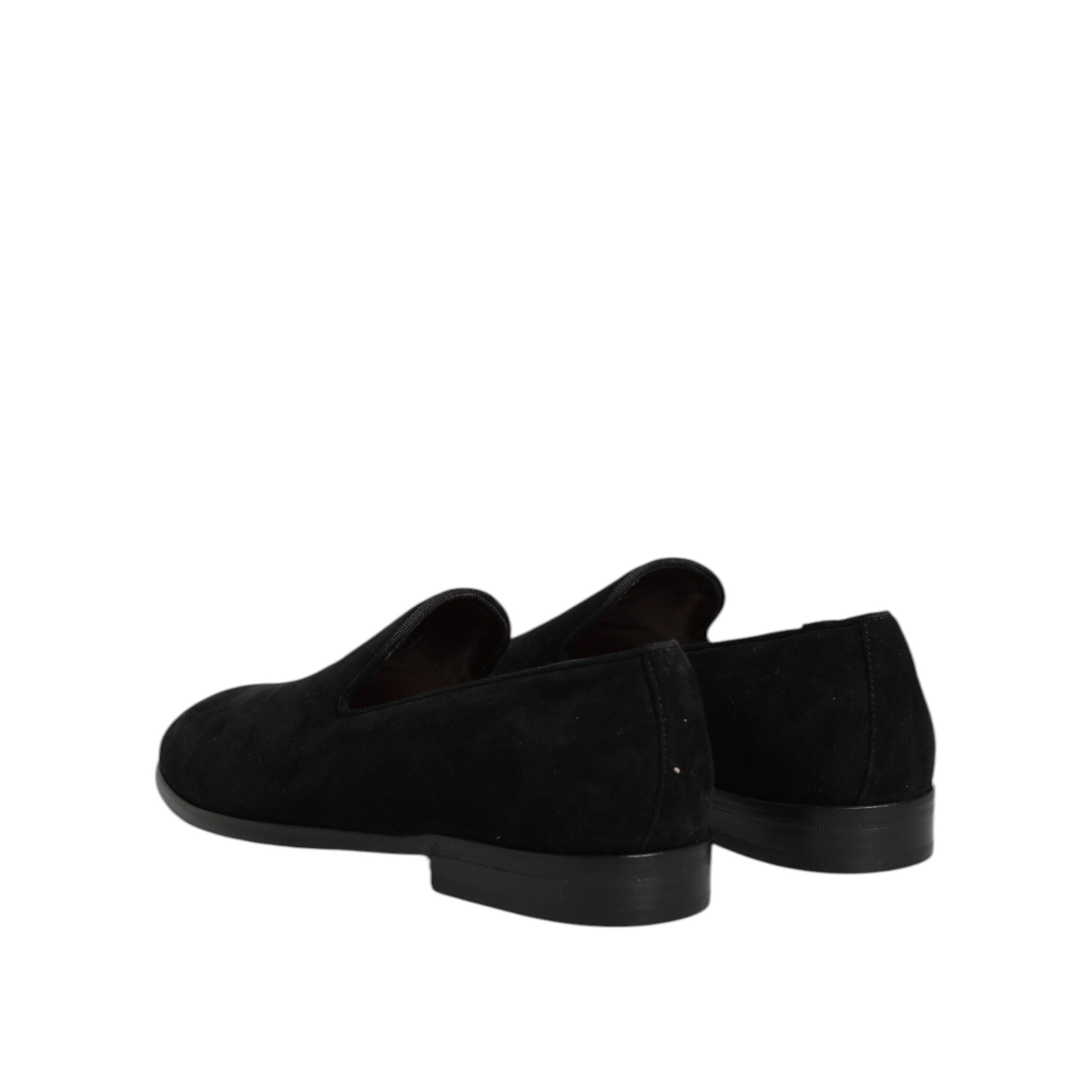 Dolce & Gabbana Black Suede Slip-On Loafers
