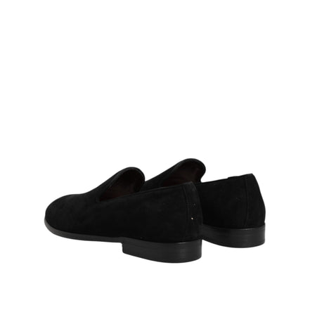 Dolce & Gabbana Black Suede Slip-On Loafers