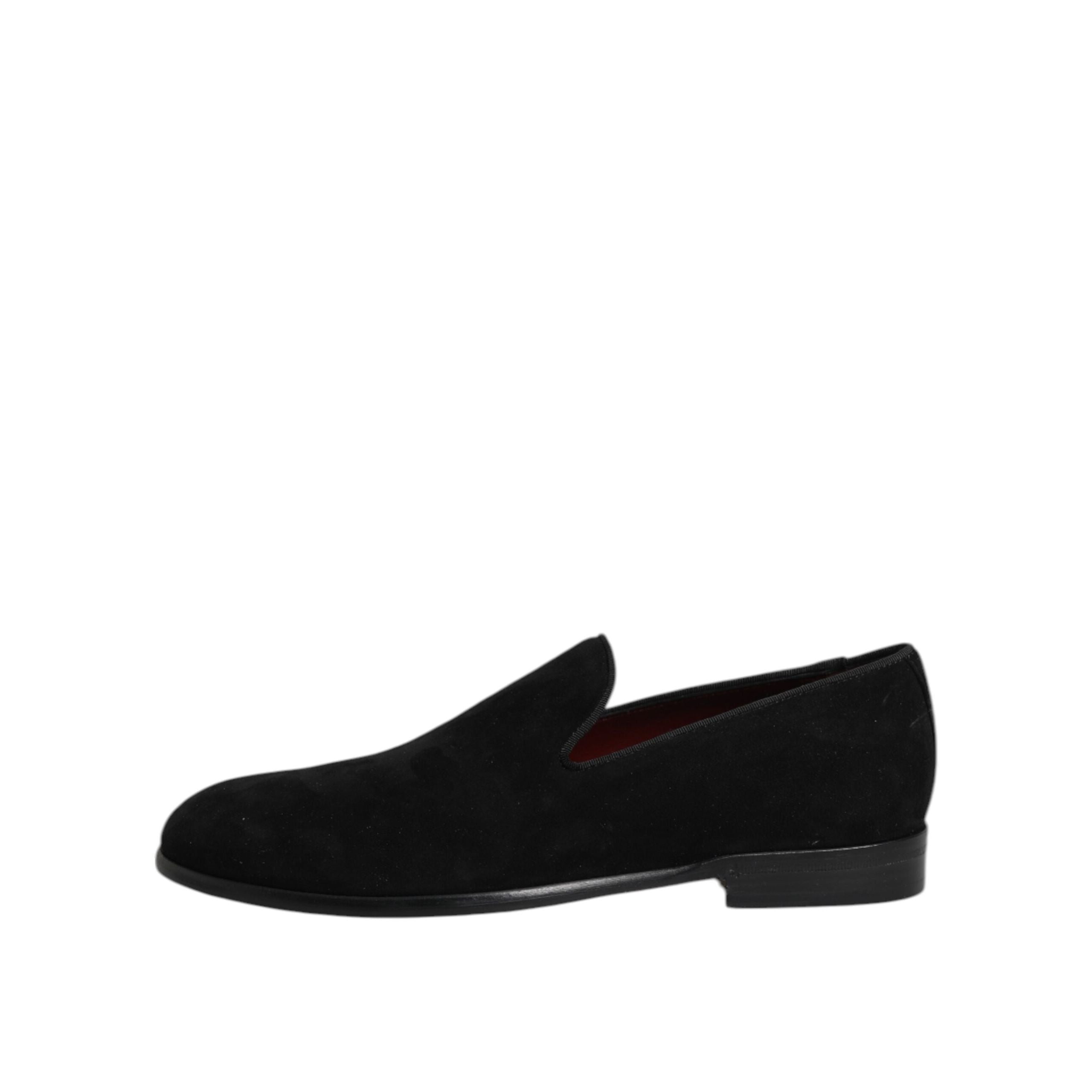 Dolce & Gabbana Black Suede Slip-On Loafers