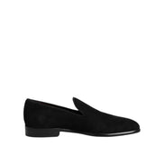 Dolce & Gabbana Black Suede Slip-On Loafers