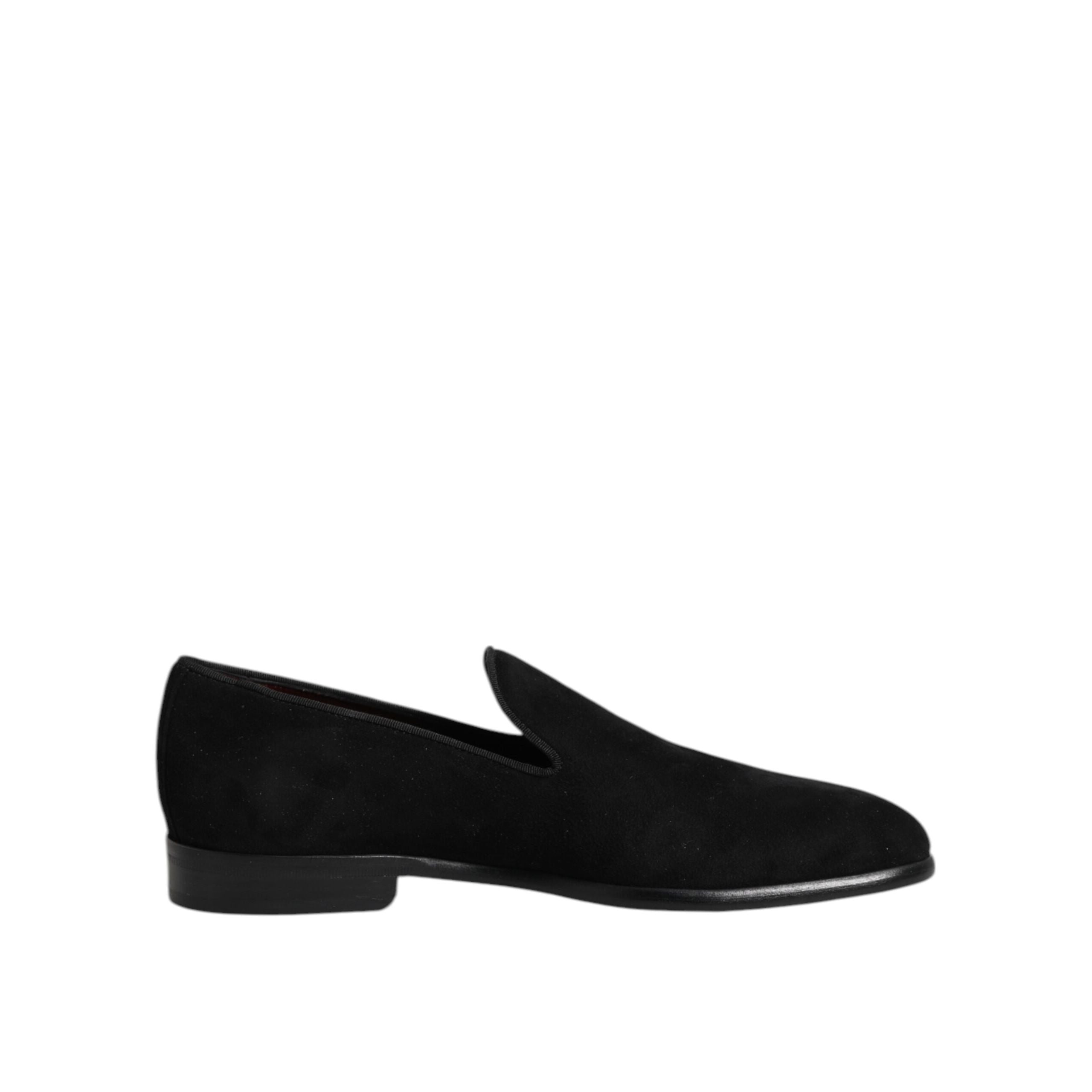 Dolce & Gabbana Black Suede Slip-On Loafers