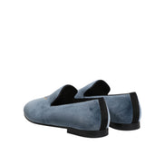 Dolce & Gabbana Blue Velvet DG Logo Formal Loafers