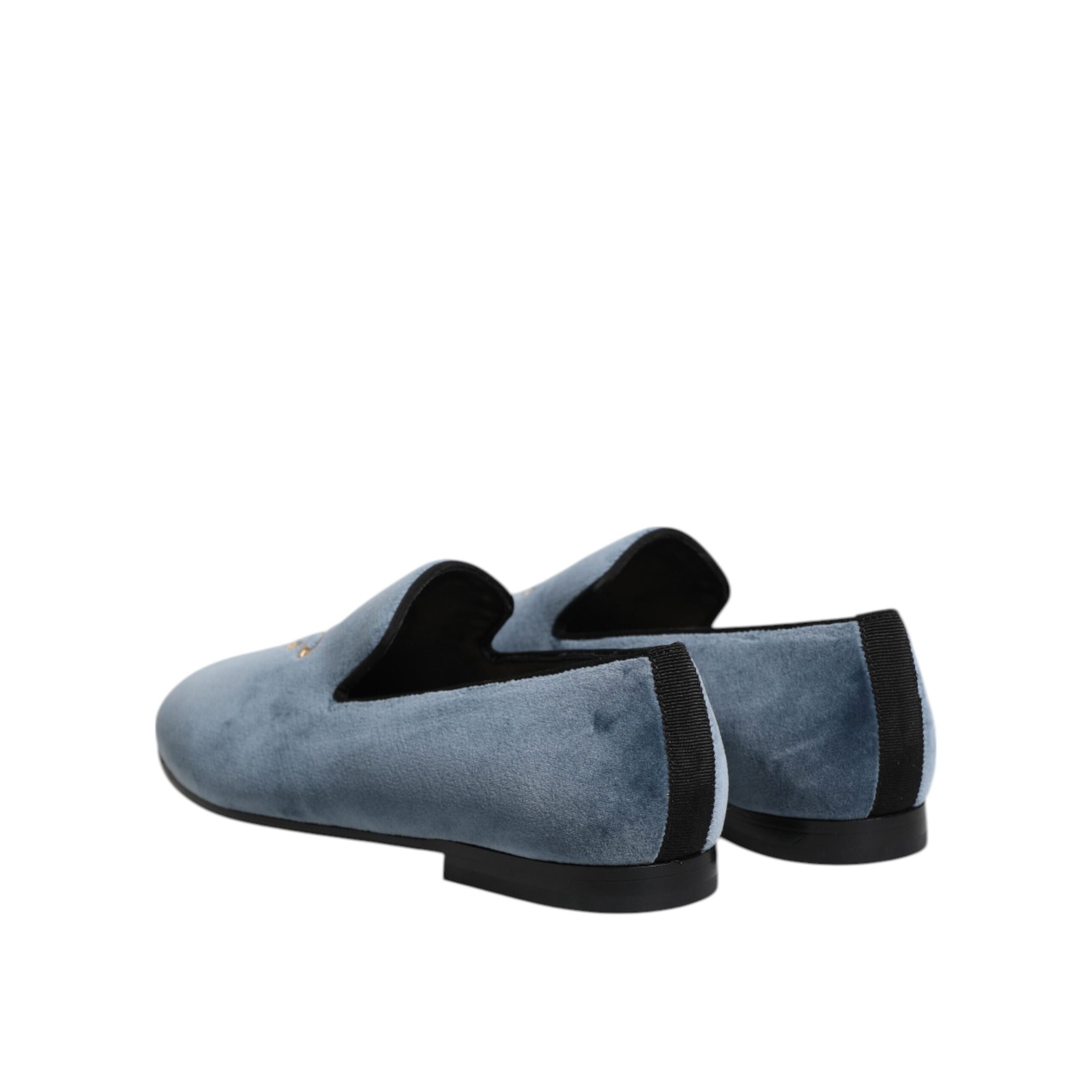 Dolce & Gabbana Blue Velvet DG Logo Formal Loafers