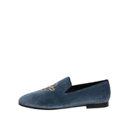 Dolce & Gabbana Blue Velvet DG Logo Formal Loafers