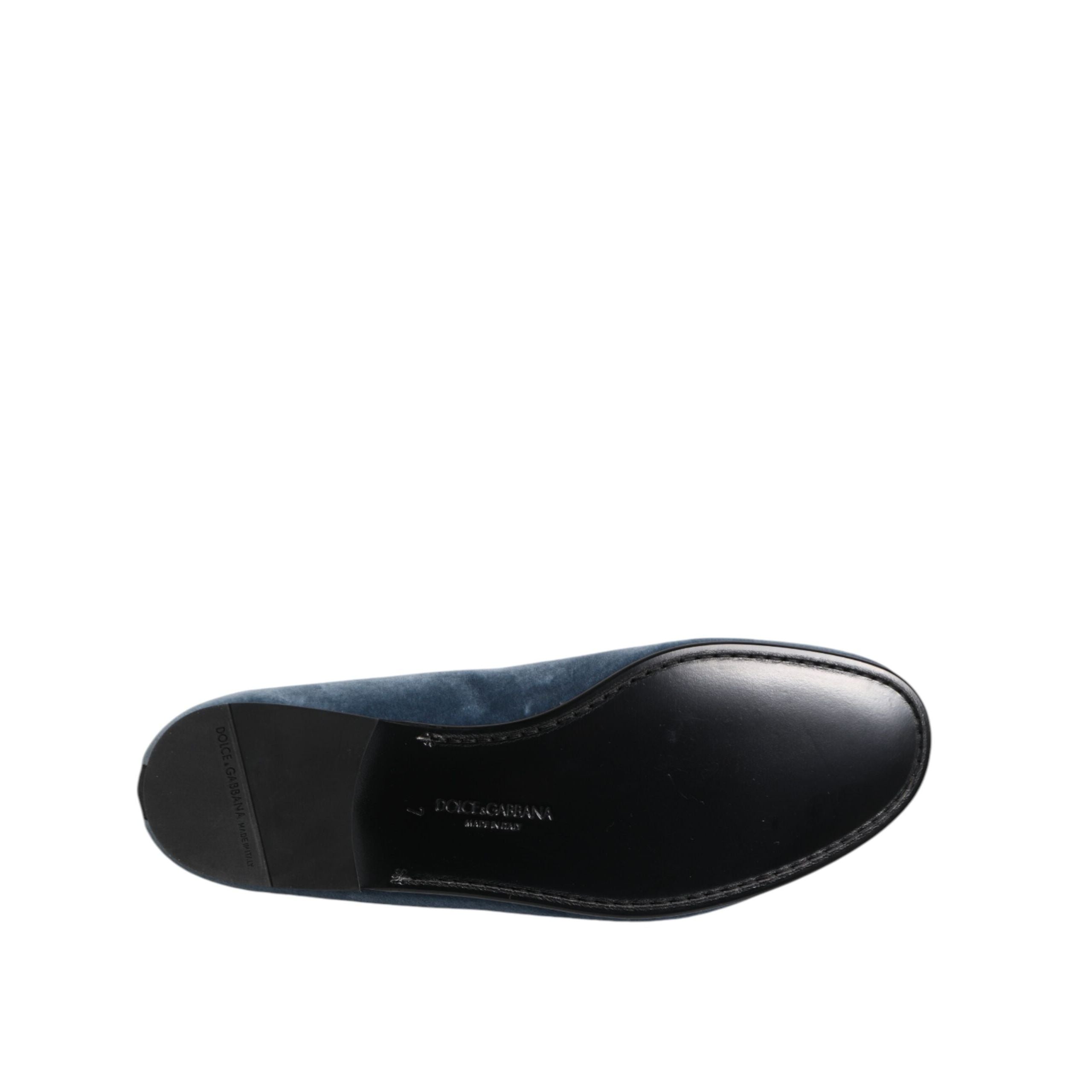 Dolce & Gabbana Blue Velvet DG Logo Formal Loafers