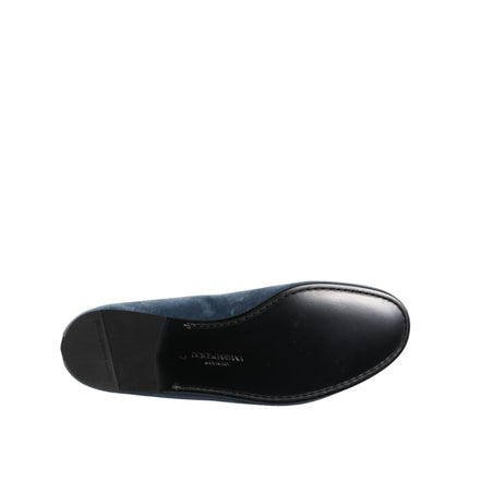 Dolce & Gabbana Blue Velvet DG Logo Formal Loafers