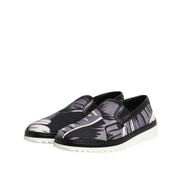 Dolce & Gabbana Black Tropical Slip On Sneakers