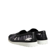 Dolce & Gabbana Black Tropical Slip On Sneakers