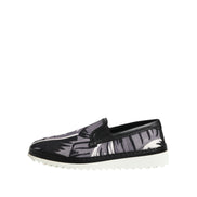 Dolce & Gabbana Black Tropical Slip On Sneakers
