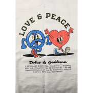 Dolce & Gabbana White Love Peace Cotton Crew Neck T-shirt