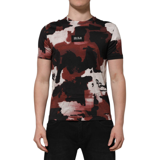 Tricou Dolce & Gabbana cu decolteu rotund, camuflaj multicolor