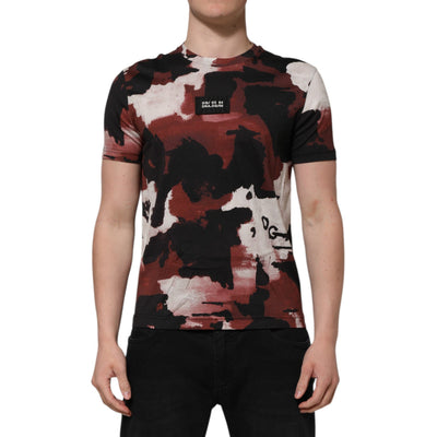 Tricou Dolce & Gabbana cu decolteu rotund, camuflaj multicolor