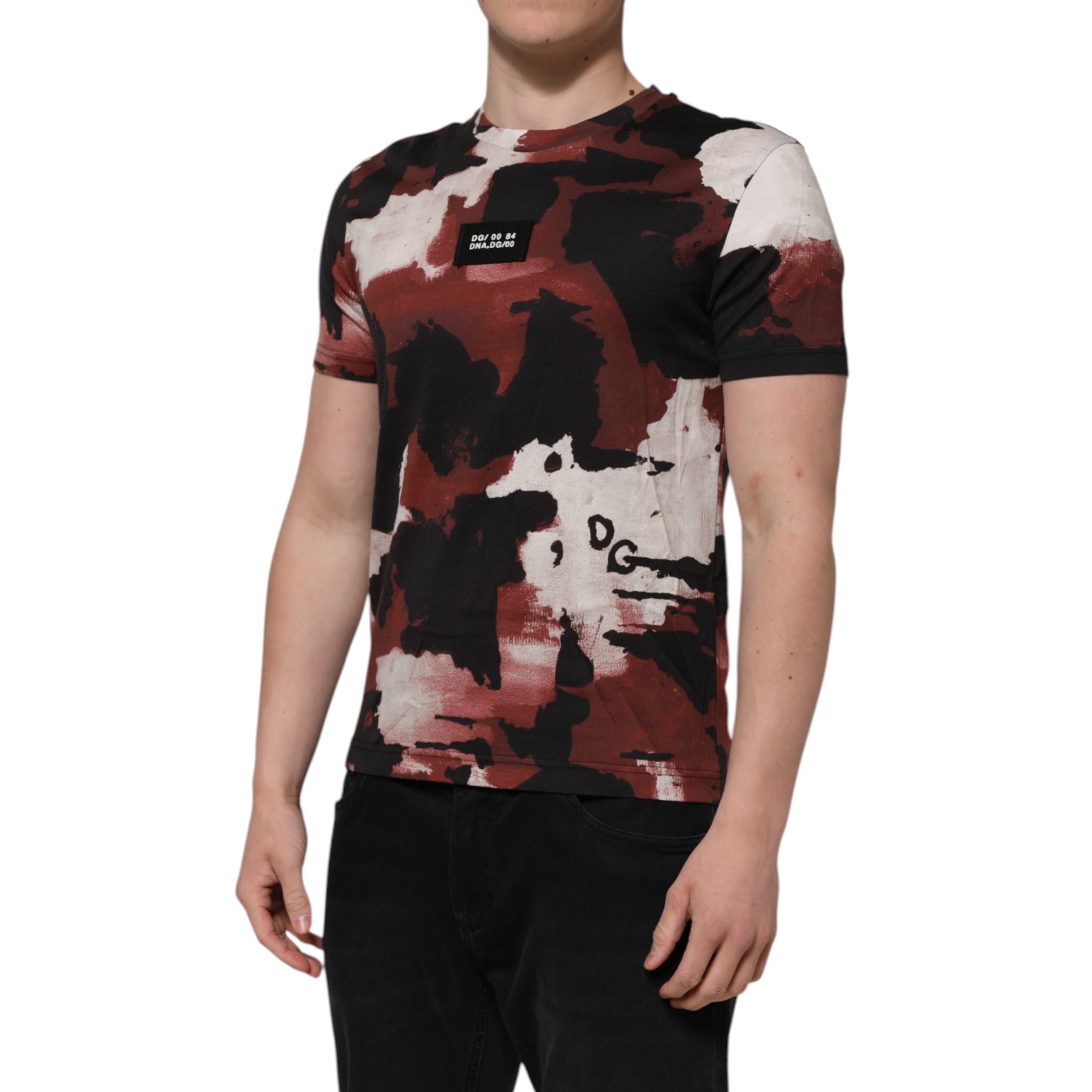Tricou Dolce & Gabbana cu decolteu rotund, camuflaj multicolor