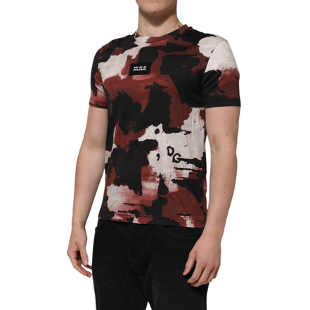 Tricou Dolce & Gabbana cu decolteu rotund, camuflaj multicolor