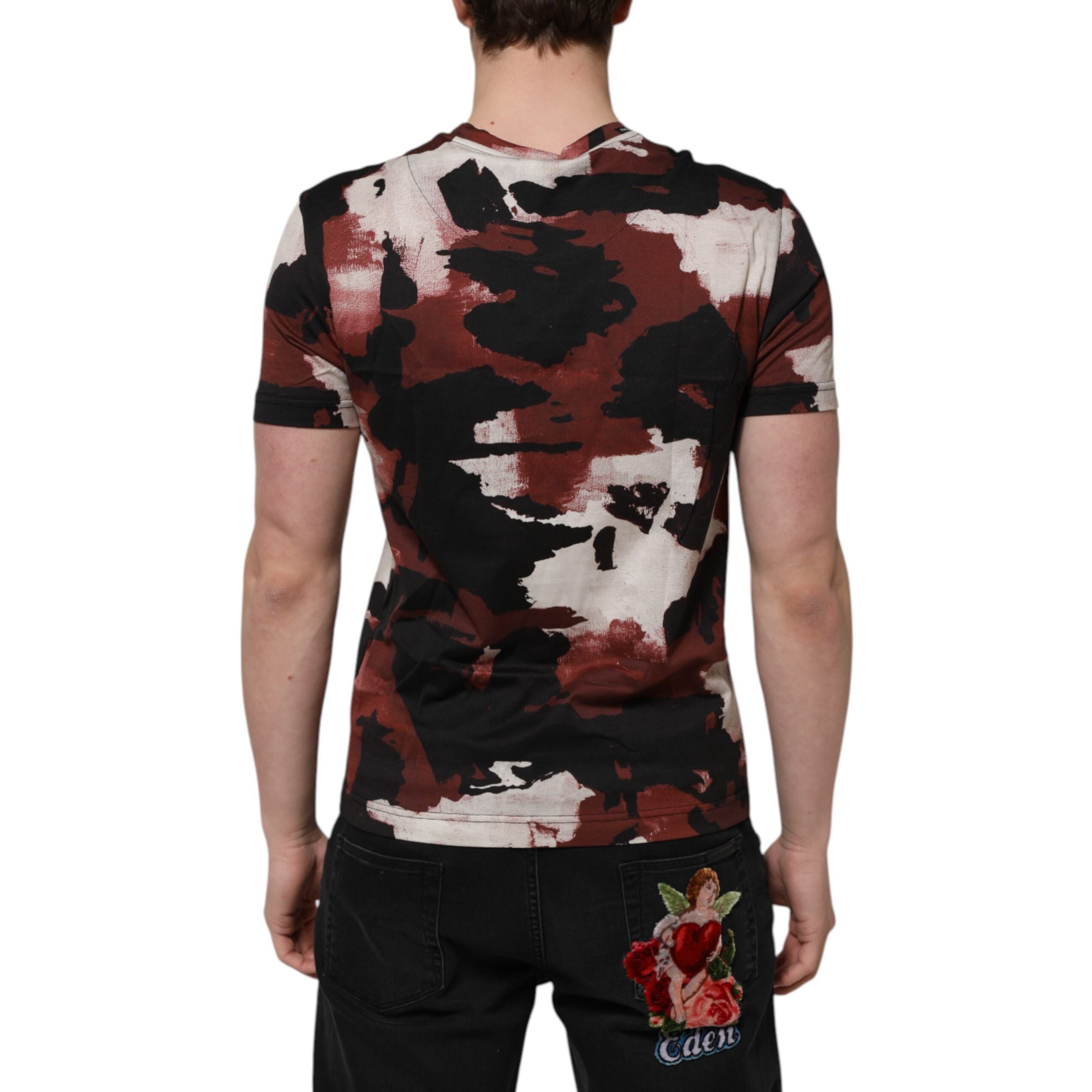 Tricou Dolce & Gabbana cu decolteu rotund, camuflaj multicolor