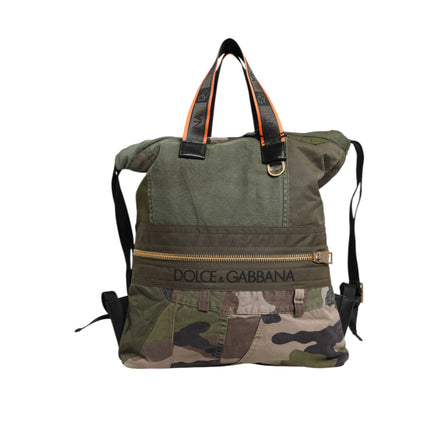 Dolce & Gabbana Military Green Patchwork Backpack