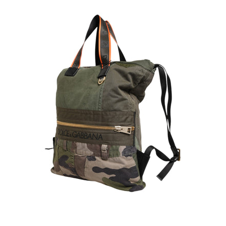 Dolce & Gabbana Military Green Patchwork Backpack
