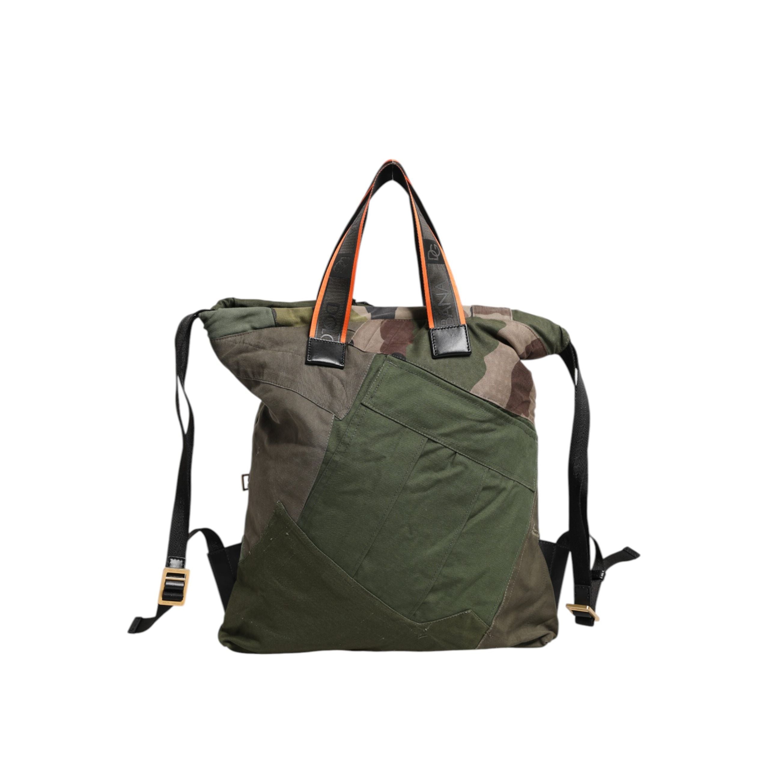 Dolce & Gabbana Military Green Patchwork Backpack