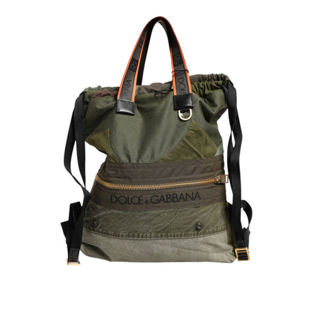 Dolce & Gabbana Military Green Patchwork Backpack
