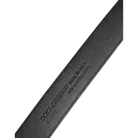 Dolce & Gabbana Black Leather Classic Metal DG Buckle Belt