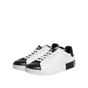Adidași Dolce & Gabbana Portofino albi și negri din piele