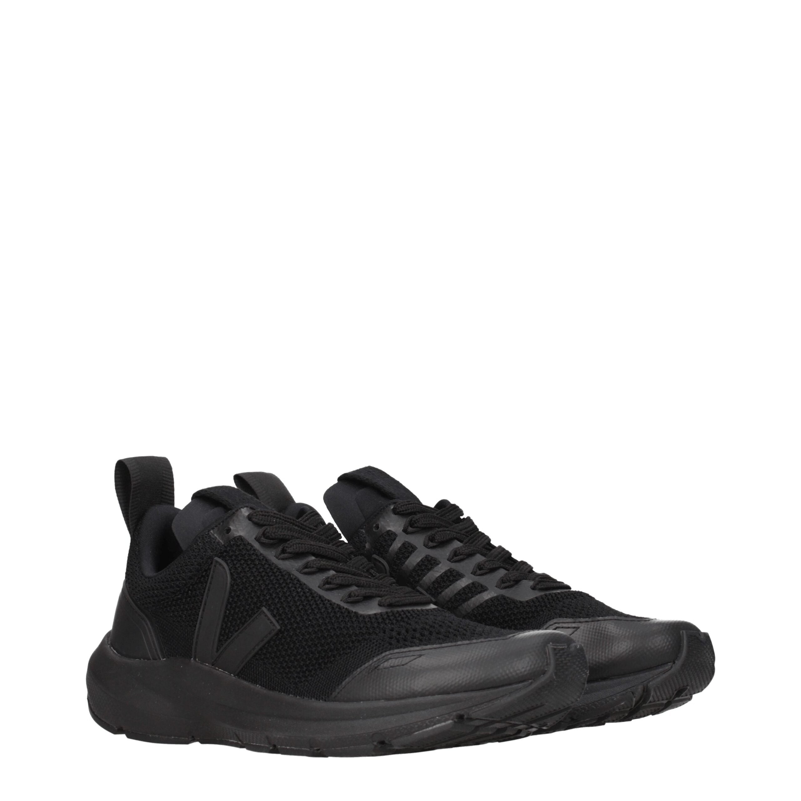 Adidași sport Veja negri din material textil
