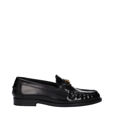 Mocasini slip-on din piele neagră Versace