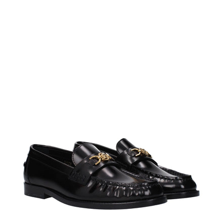 Mocasini slip-on din piele neagră Versace