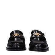 Mocasini slip-on din piele neagră Versace