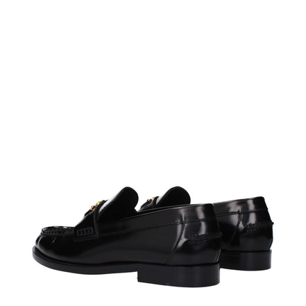 Mocasini slip-on din piele neagră Versace