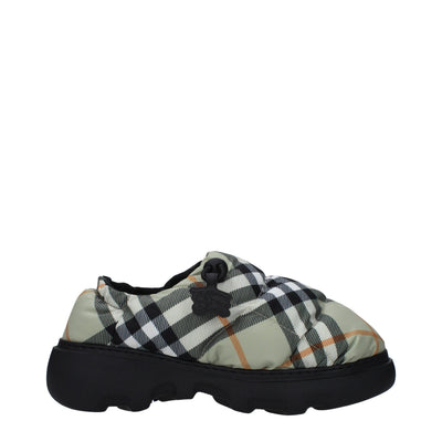 Loafers slip-on din material textil verde Burberry