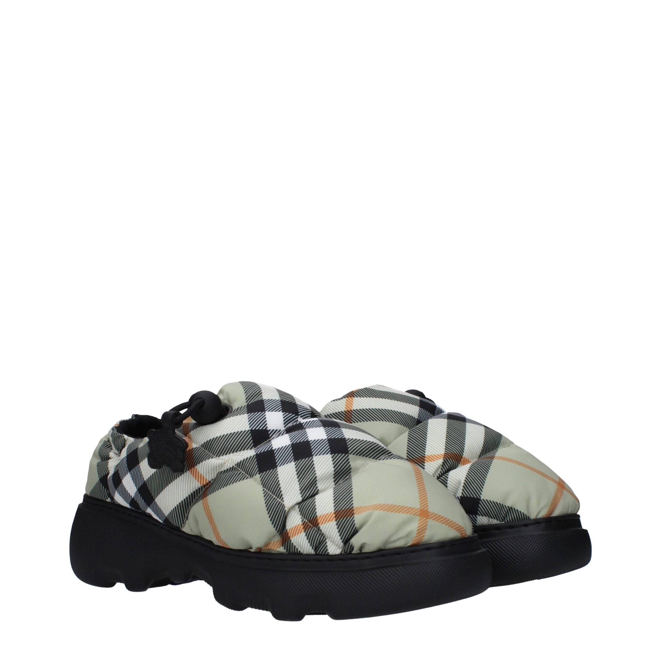 Loafers slip-on din material textil verde Burberry