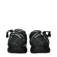 Pantofi fără șiret, tip mocasin, din material textil verde, Burberry