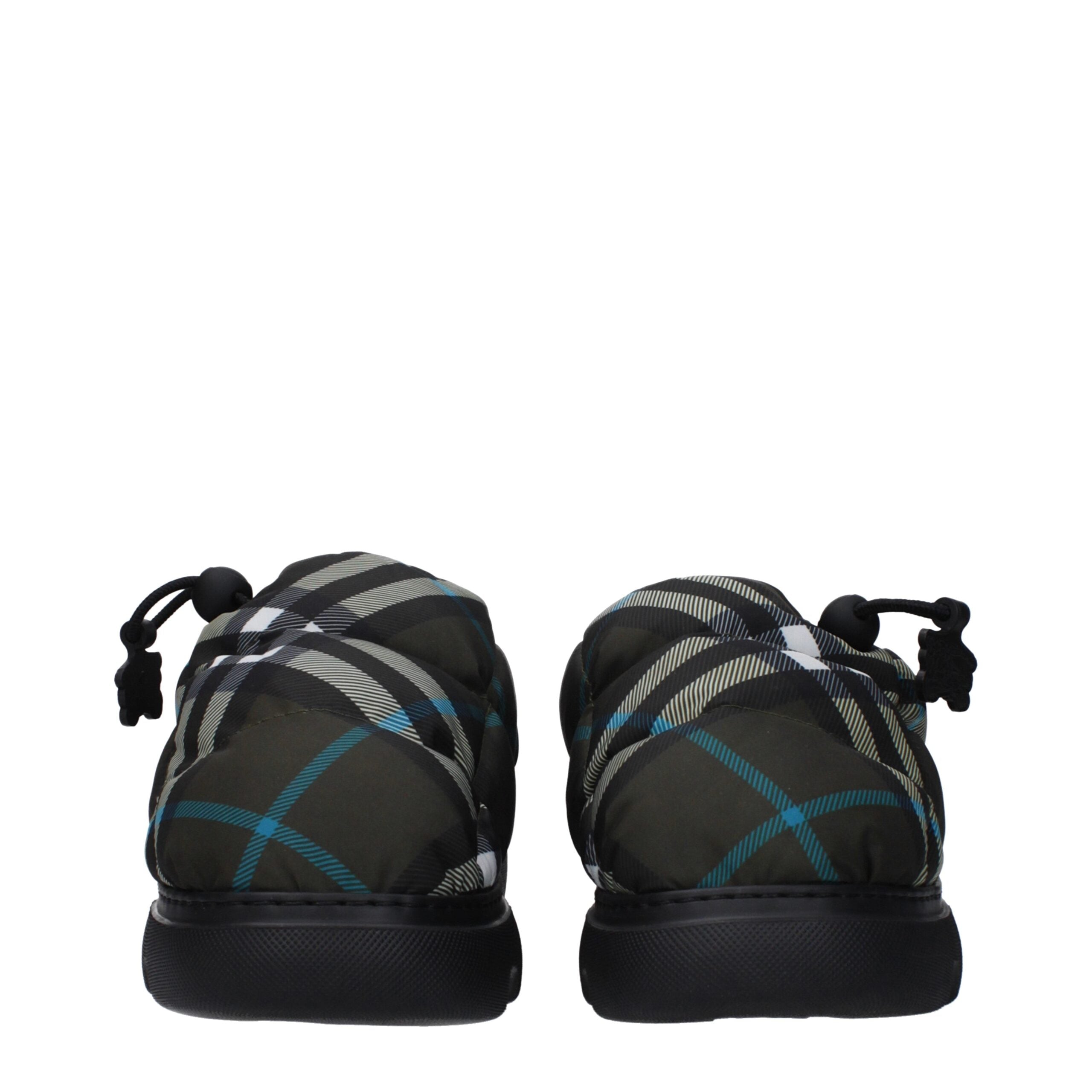 Pantofi fără șiret, tip mocasin, din material textil verde, Burberry