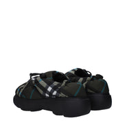 Pantofi fără șiret, tip mocasin, din material textil verde, Burberry