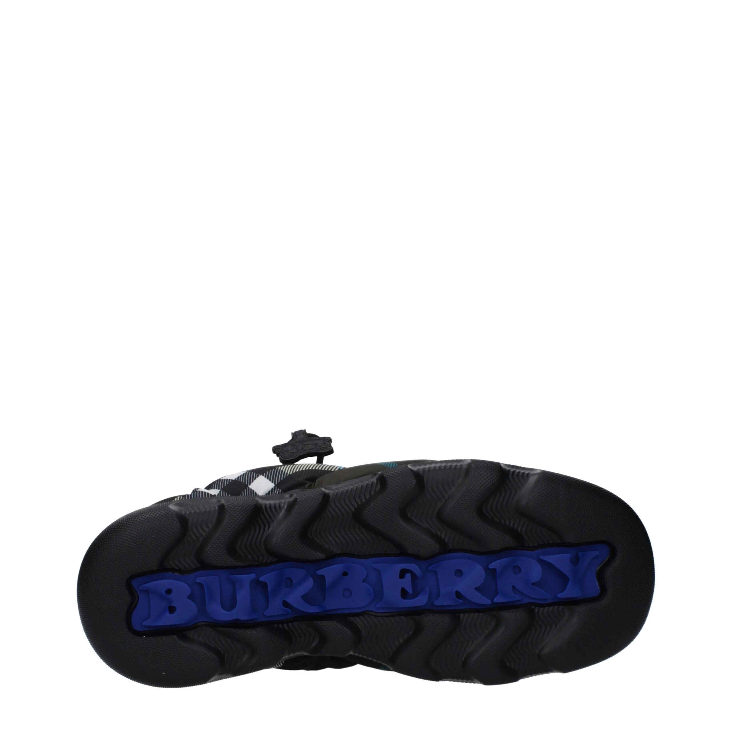 Pantofi fără șiret, tip mocasin, din material textil verde, Burberry