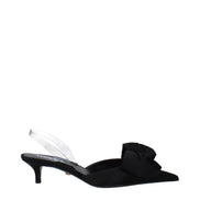 Versace Black Satin Flat Sandals