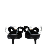 Versace Black Satin Flat Sandals