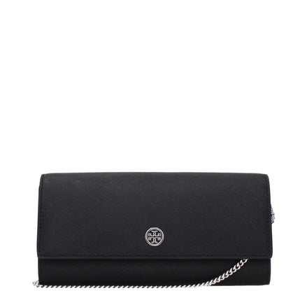 Geantă plic Tory Burch neagră din piele