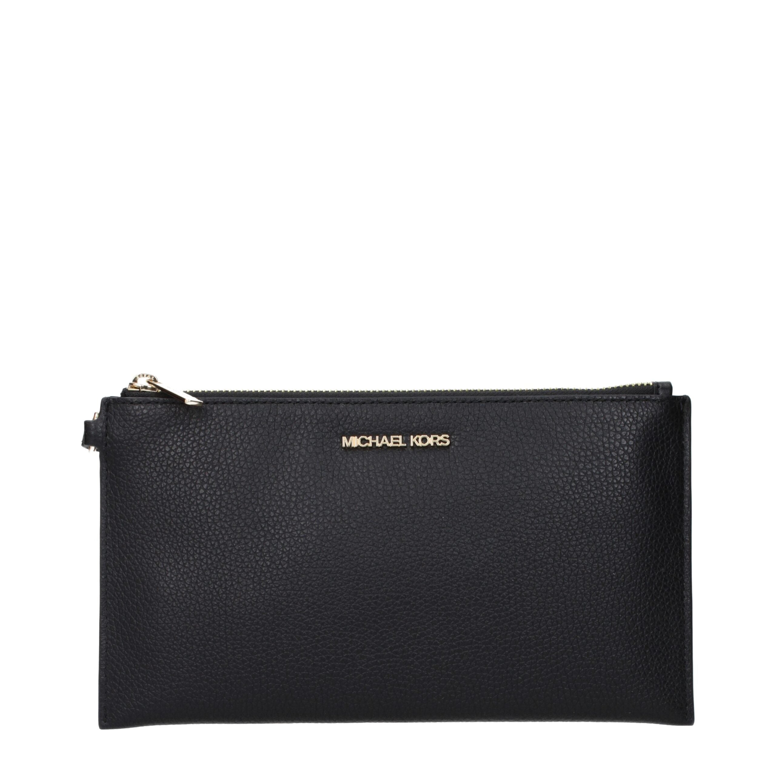 Geantă plic Michael Kors din piele neagră