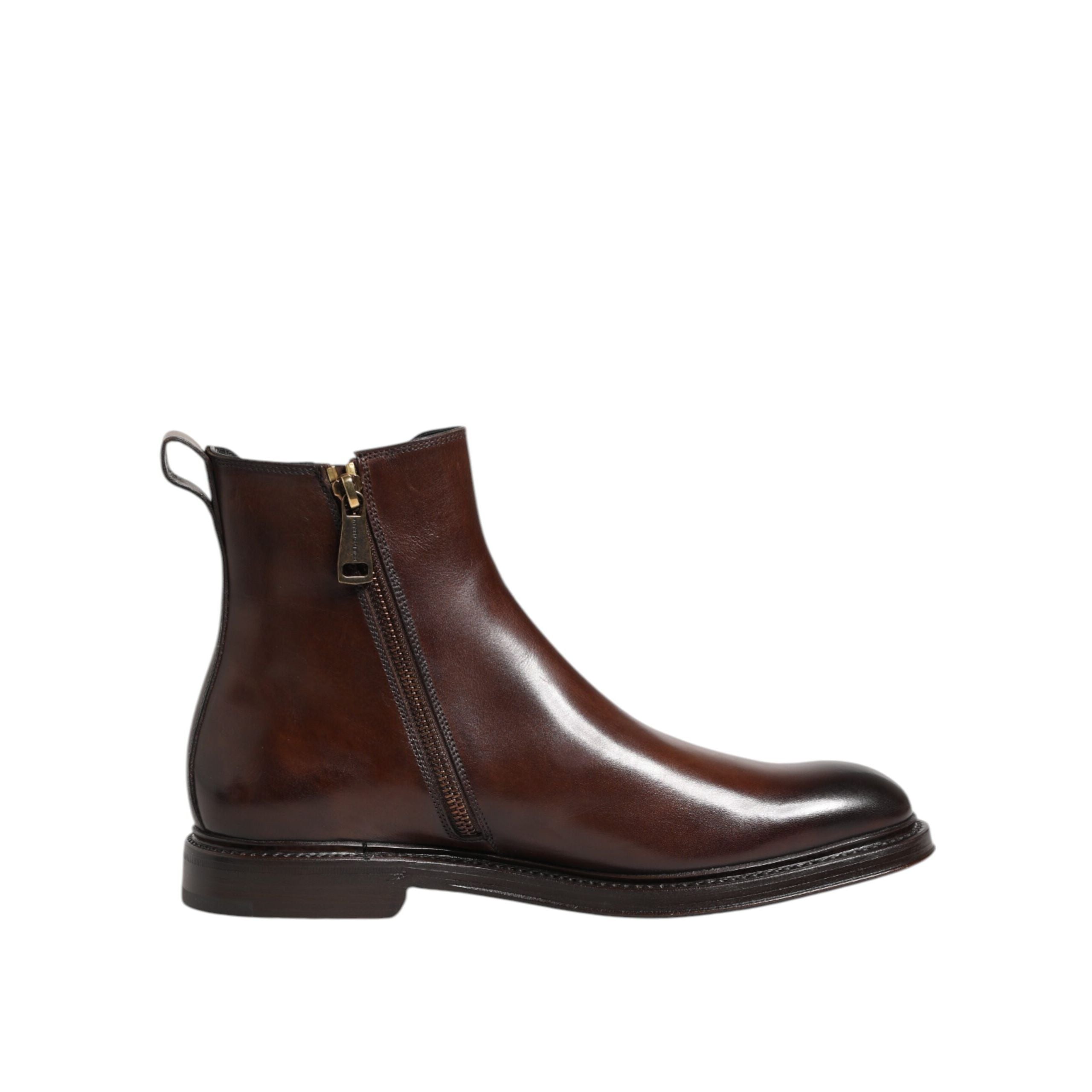 Dolce & Gabbana Brown Chelsea Mid Calf Boots