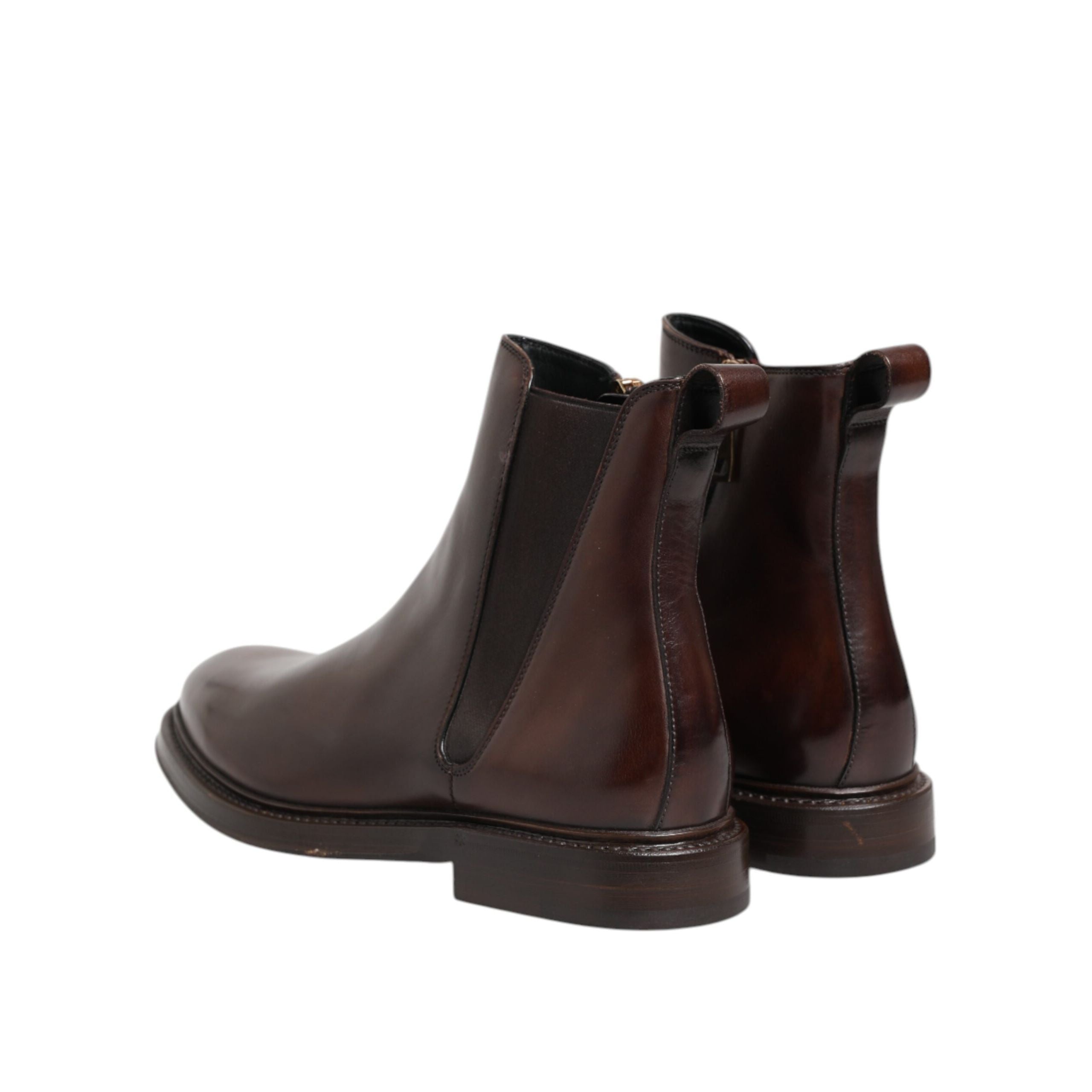 Dolce & Gabbana Brown Chelsea Mid Calf Boots