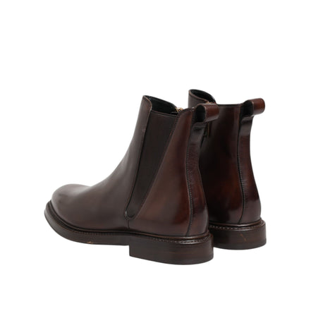 Dolce & Gabbana Brown Chelsea Mid Calf Boots