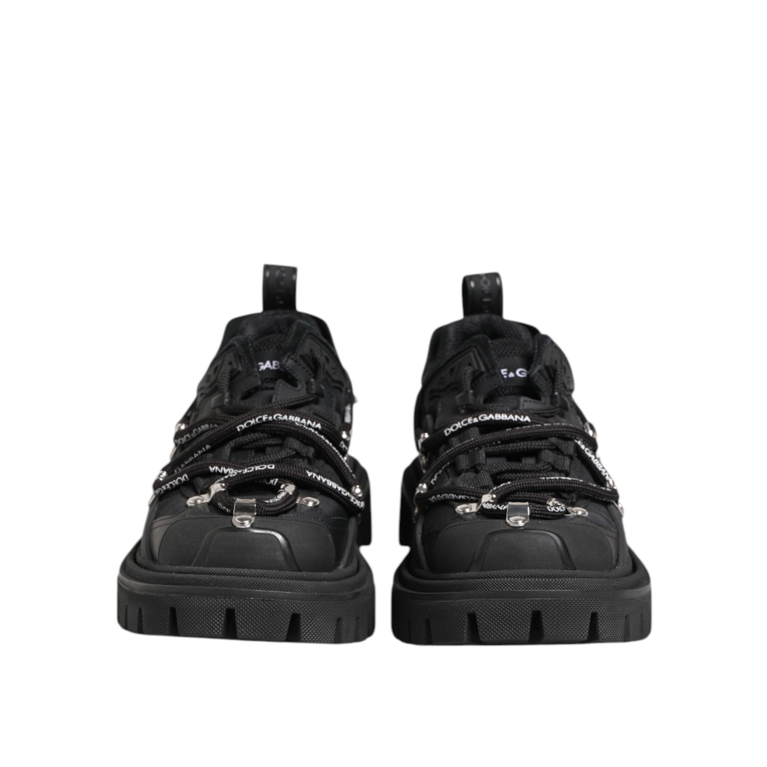 Dolce & Gabbana Black Low Top Lace Up Trekking Sneakers