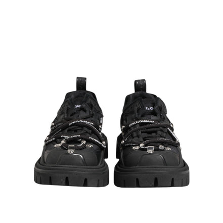 Dolce & Gabbana Black Low Top Lace Up Trekking Sneakers
