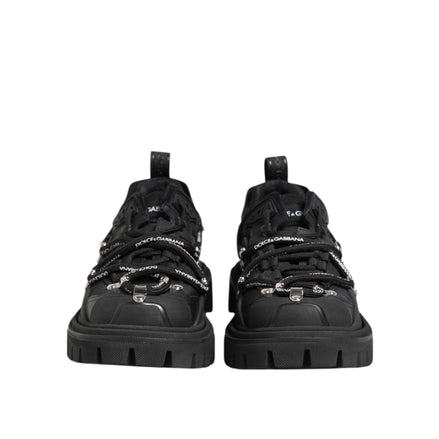 Adidași de trekking Dolce & Gabbana negri, joși, cu șireturi
