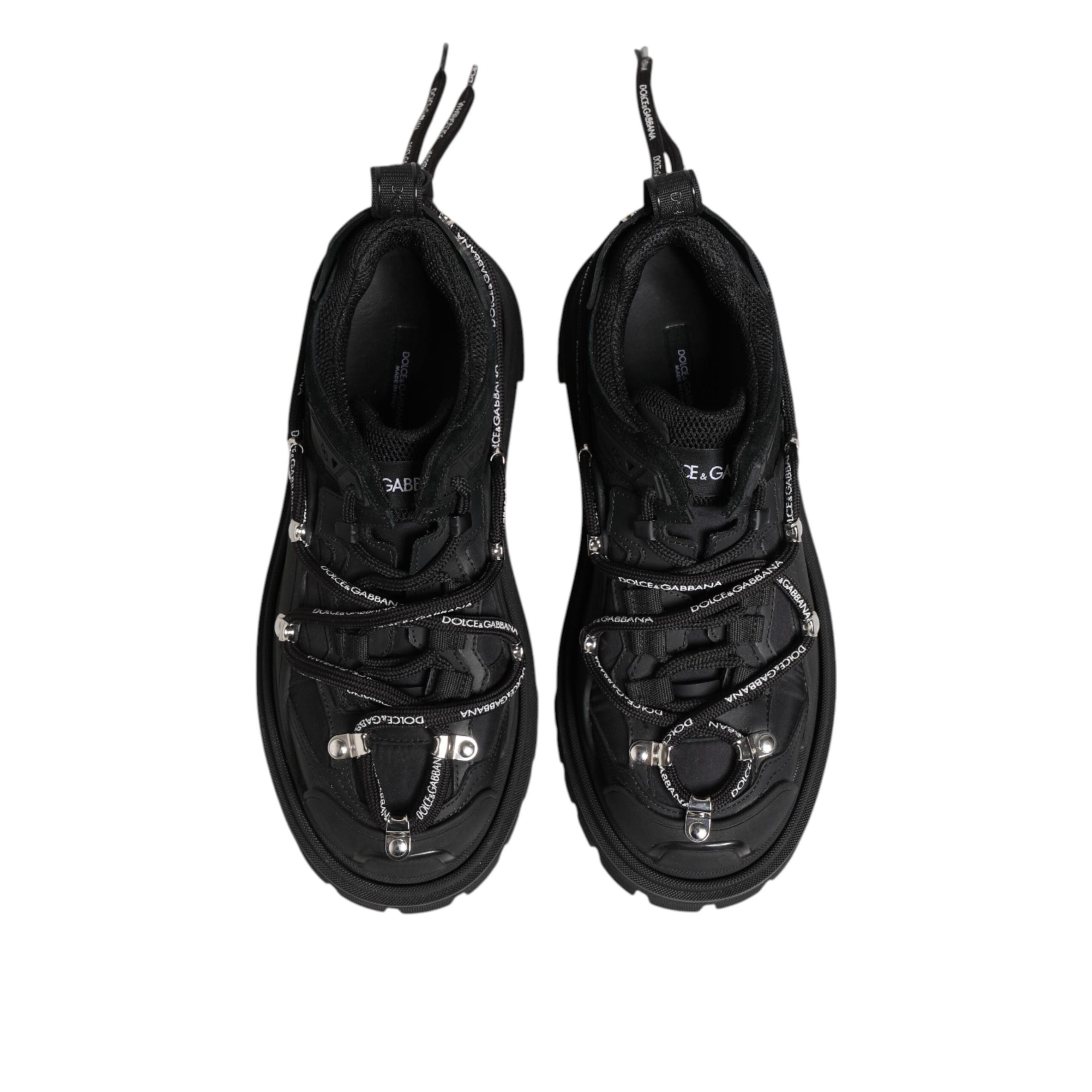 Dolce & Gabbana Black Low Top Lace Up Trekking Sneakers