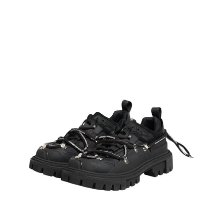 Dolce & Gabbana Black Low Top Lace Up Trekking Sneakers