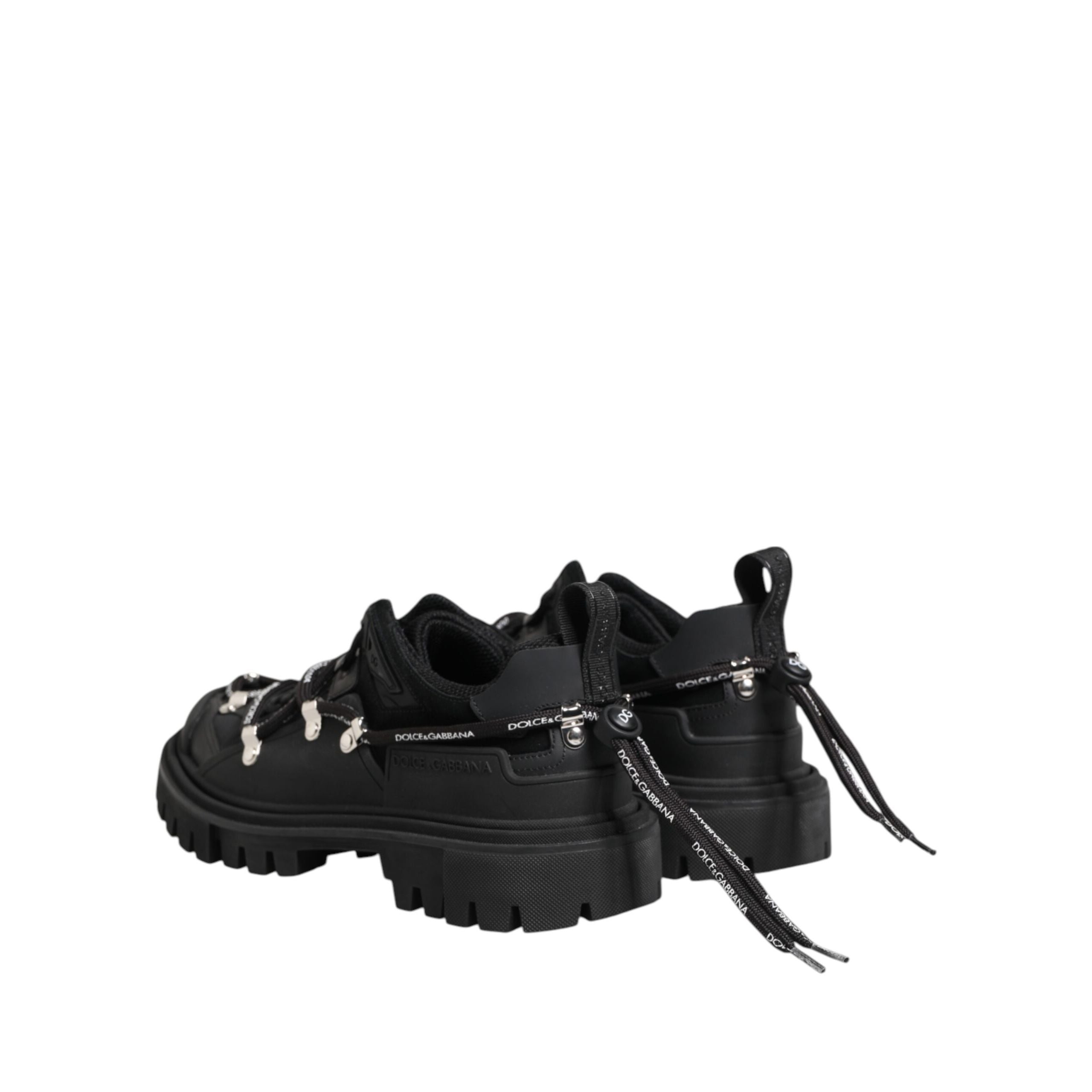 Dolce & Gabbana Black Low Top Lace Up Trekking Sneakers