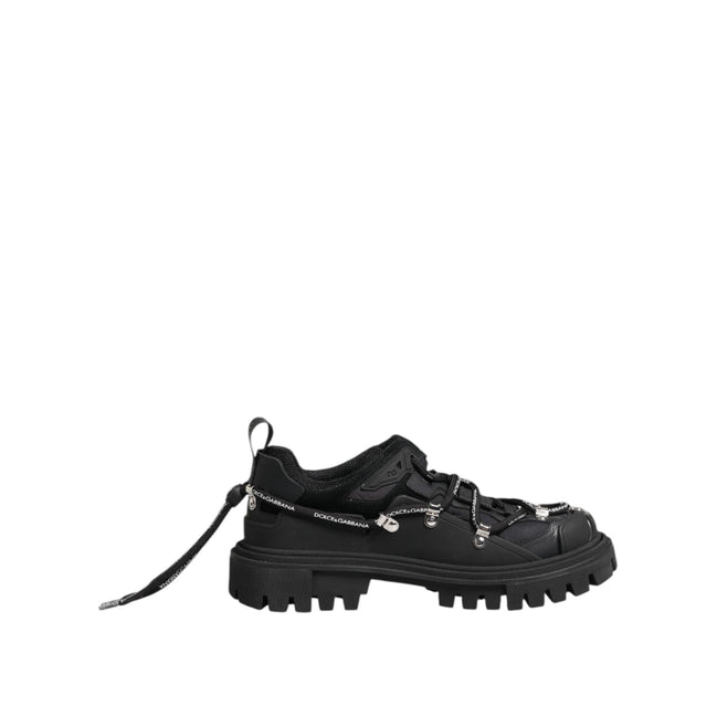 Dolce & Gabbana Black Low Top Lace Up Trekking Sneakers